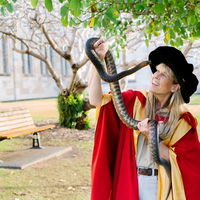 Terri Irwin with snake.